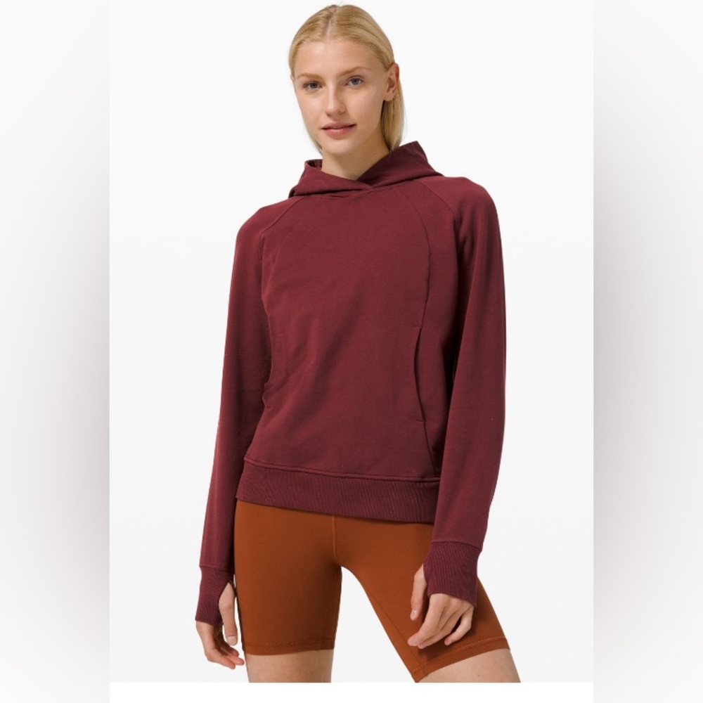 Lululemon red merlot scuba pullover hoodie. Size 20